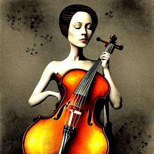 Image similar to woman with cello shape body by catrin welz - stein