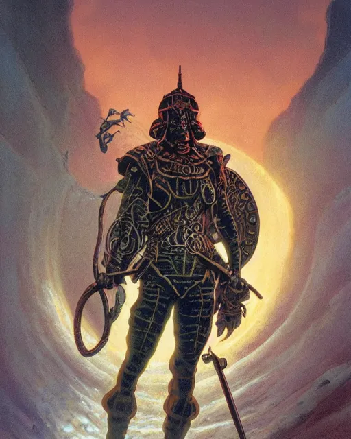 Image similar to The Ignoble Warrior, cover art by Michael Whelan