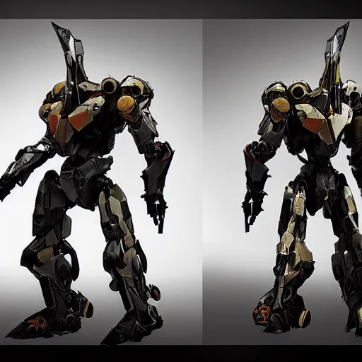 Prompt: armored critters, concept mecha suit from anthem video game, by vitaly bulgarov, by yoji shinkawa, by joss nizzi, by shoji kawamori, bioware, mecha, deviantart, artstation, render, unreal engine