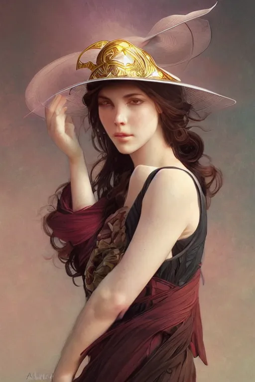 Image similar to ultra realistic illustration, birthday hat, elegant, highly detailed, digital painting, concept art, smooth, sharp focus, illustration, art by artgerm and greg rutkowski and alphonse mucha