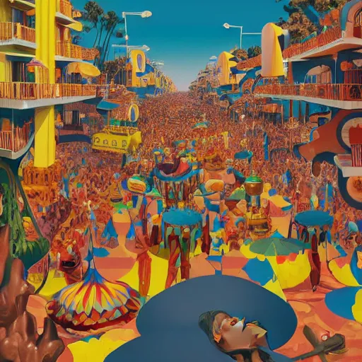 Prompt: carnival in rio de janiero by paolo eleuteri serpieri and tomer hanuka and chesley bonestell and daniel merriam and tomokazu matsuyama, unreal engine, high resolution render, featured on artstation, octane, 8 k, highly intricate details, vivid colors, vector illustration