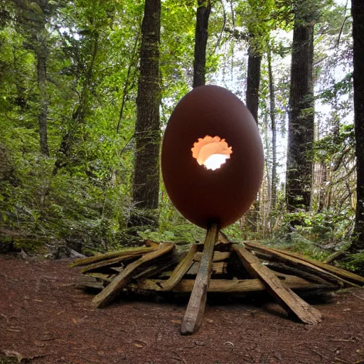 Image similar to finding the cosmic egg in the hidden campground, blurry, mysterious