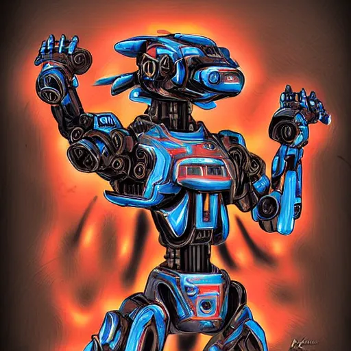 Prompt: mecha pitbull digital art kaiju