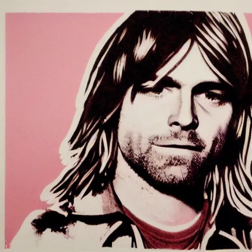 Image similar to kurt cobain pop art,