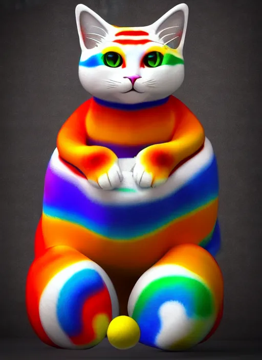 Image similar to magical tricolor cat studio ghilbi style render