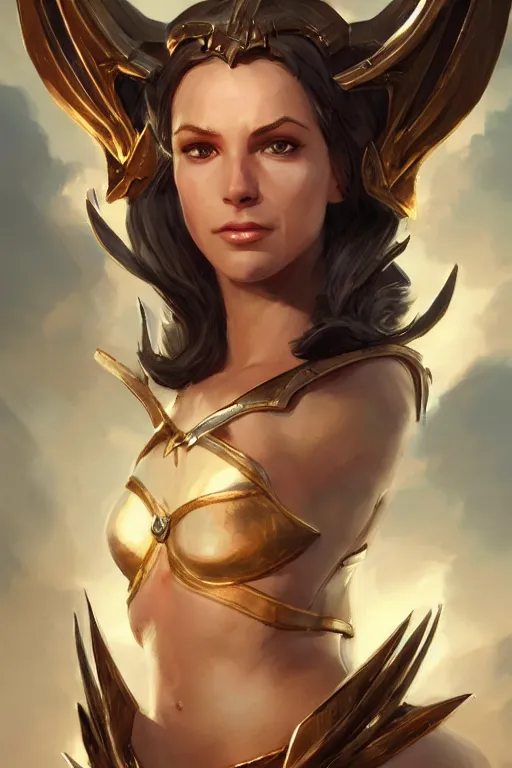 Image similar to amazon valkyrie athena, d & d, fantasy, portrait, highly detailed, headshot, digital painting, trending on artstation, concept art, sharp focus, illustration, art by artgerm and greg rutkowski and magali villeneuve