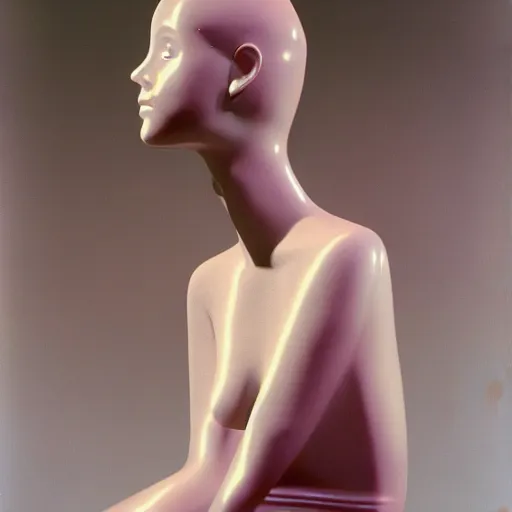 Prompt: department store mannequin melting due to the heat, hektachrome, vividcolor,