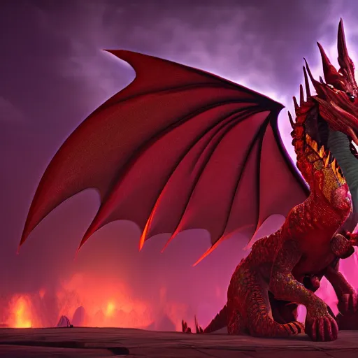 Image similar to Alexstrasza, the ancient and powerful Queen of the Dragons,unreal engine 4,4k