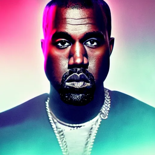 Image similar to Portrait of Kanye West as a god splash art, cinematic lighting, dramatic, octane render, long lens, shallow depth of field, bokeh, anamorphic lens flare, 8k, hyper detailed, 35mm film grain