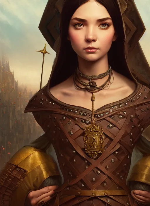 Image similar to highly detailed closeup portrait of a medieval princess, unreal engine, greg rutkowski, ilya kuvshinov, ross draws, hyung tae and frank frazetta, tom bagshaw, tom whalen, nicoletta ceccoli, mark ryden, lostfish, earl norem, global illumination, god rays, detailed and intricate environment