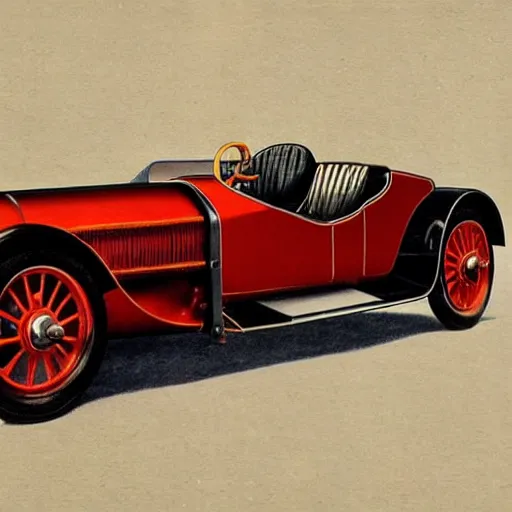 Image similar to a Photorealistic hyperrealistic car from 1920