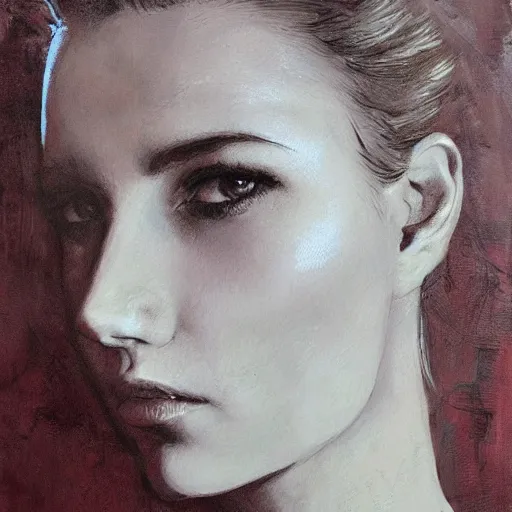 Image similar to portrait of skylar white, artwork by guy denning and charlie bowater,