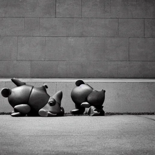 Image similar to hungry hungry hippos, brutalism