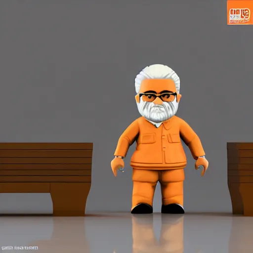 Image similar to narendra modi mini figure, toy, 3 d render, 4 k, hd