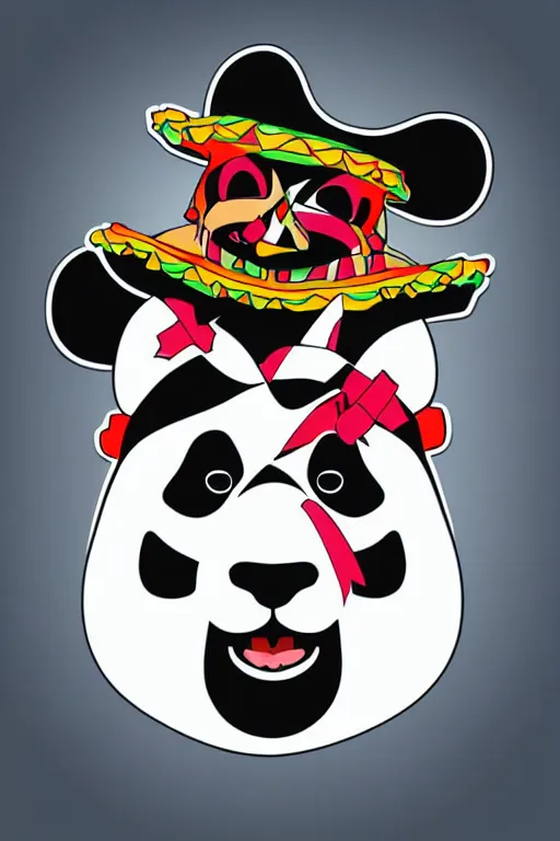 Image similar to Portrait of a panda as a Mexican wrestler, sticker, colorful, illustration, highly detailed, simple, smooth and clean vector curves, no jagged lines, vector art, smooth