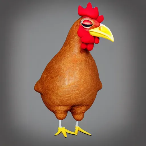 Image similar to a high quality photo of an antropomorphic chicken wearing a suit, 8k, digital art