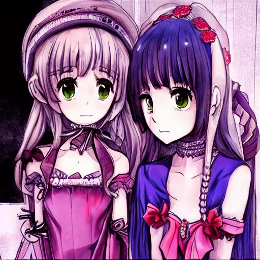 Prompt: a stare down between two beautiful maids standing face to face, detailed anime art