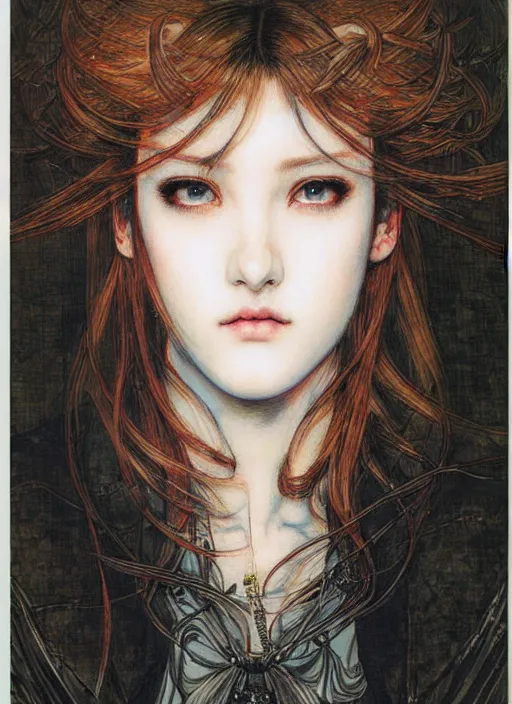 Prompt: a portrait of a pretty young lady by ayami kojima