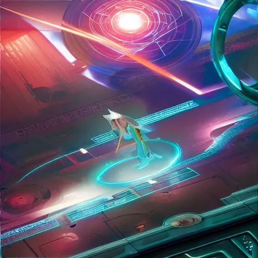 Image similar to Dreamlike cyberspace, android netrunner