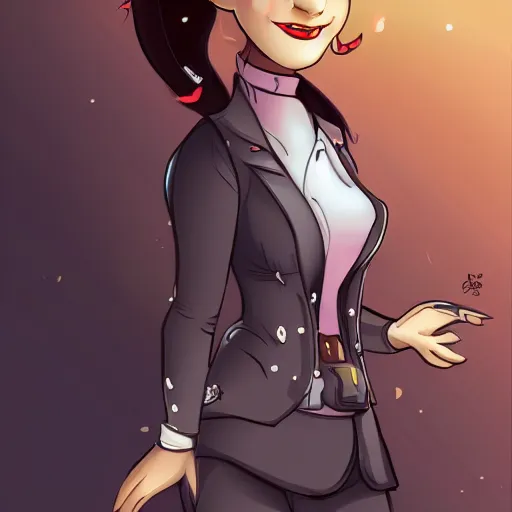 Image similar to beatiful anthropomorphic female dragon working as a police officer, cartoon, digital art, full character, high detail drawing