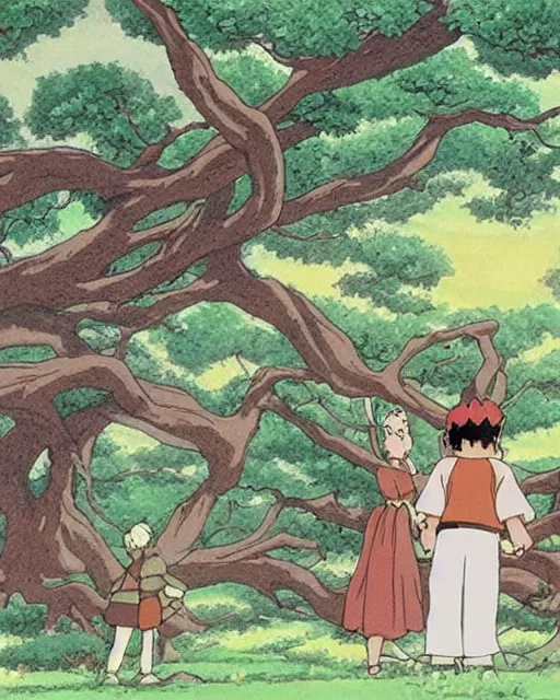 Prompt: oak tree, studio ghibli