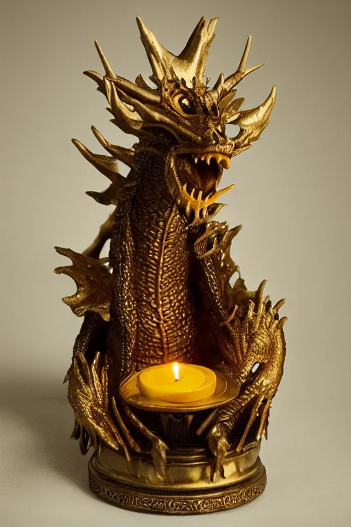 Image similar to 0 a dragon king sits on a throne by greg rutkowski magic realism hyper realistic 2 0 0 mm lens candlelight