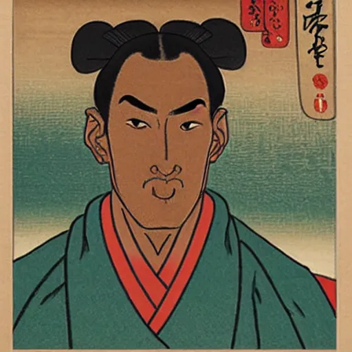 Prompt: ukiyo-e portrait of emperor kevin garnett