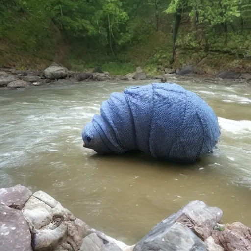 Prompt: giant tardigrade, highly detailed, smooth, sharp focus, at a river