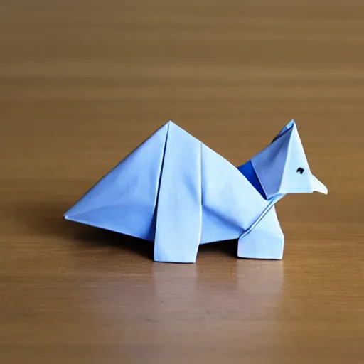 Prompt: origami cat riding an origami turtle