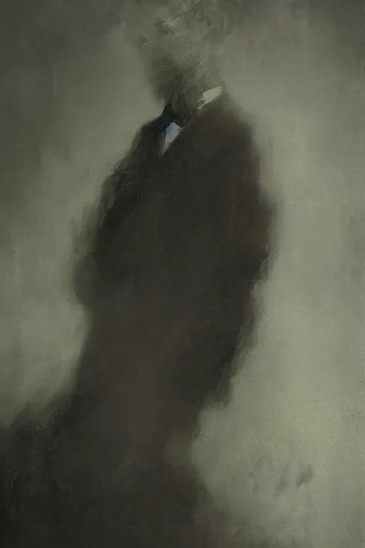 Prompt: detailed cinematic moody colors studio portrait of a possessed young victorian gentleman being controlled like a puppet, creepy evil vibe, high quality by jeremy mann, only one head single portrait