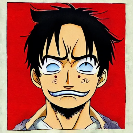 Prompt: [ luffy mustache ] ( by takao saito )