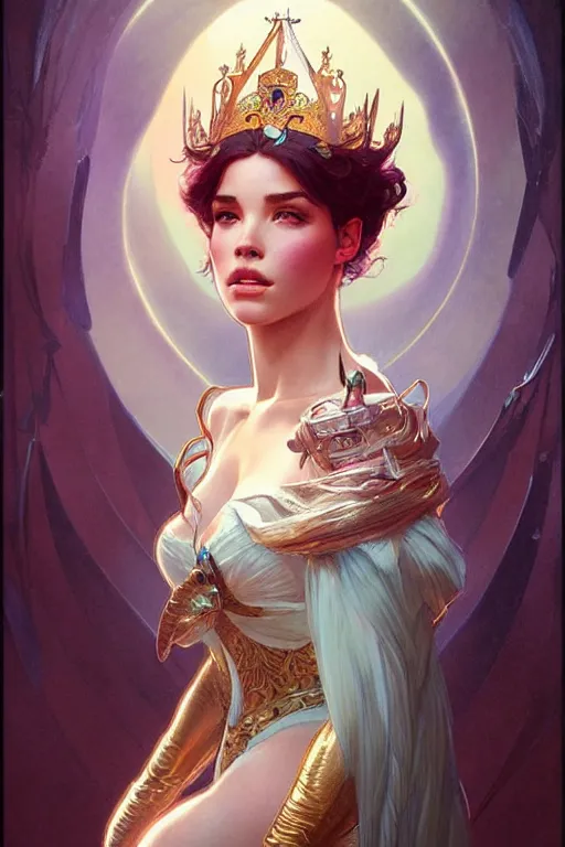 Prompt: Halsey as a princess, fantasy, intricate, elegant, highly detailed, digital painting, artstation, concept art, matte, sharp focus, illustration, art by Artgerm and Greg Rutkowski and Alphonse Mucha