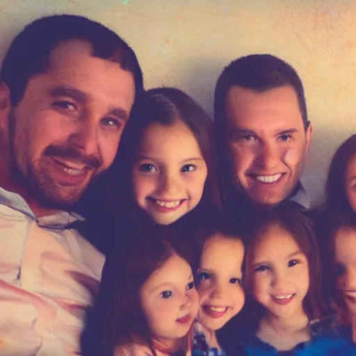 Prompt: photo of a father and his five daughters, high quality photograph, instagram