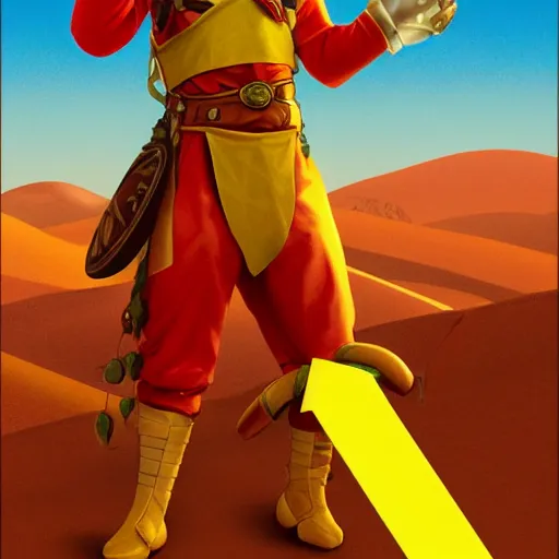Prompt: an ultra detailed vector image of mario dressed as solaire of astora, concept art by alphonse mucha and greg rutkowski, bright red desert sands, bright yellow and red sun, octane render, liminal space
