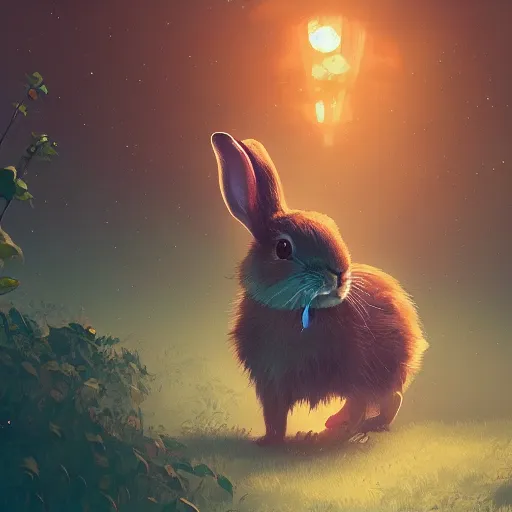 Image similar to cute rabbit by victo ngai and andreas rocha and greg rutkowski trending on artstation unreal engine 8 k hd wallpaperjpeg artifact blur