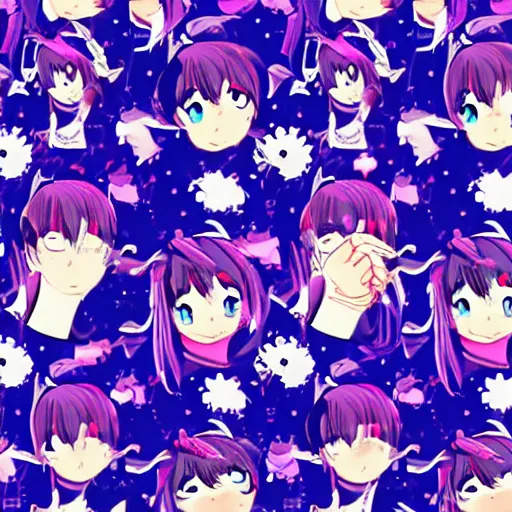 Image similar to abstract anime girl patterns