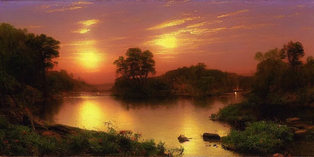 Prompt: the river of light by frederic edwin church,