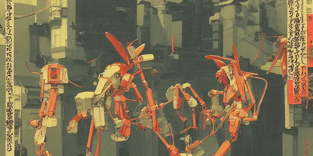 Prompt: gigantic dragonflies with human faces catch tiny robots, a lot of exotic mechas robots around, human heads everywhere, risograph by kawase hasui, dirtyrobot, edward hopper, satoshi kon and moebius, colorful flat surreal design, super - detailed, a lot of tiny details, full - shot, grainy