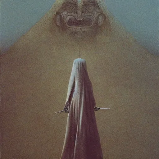 Prompt: the daughter of fortitude by beksinski
