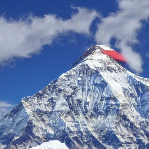 Prompt: mount everest with a giant cherry on top