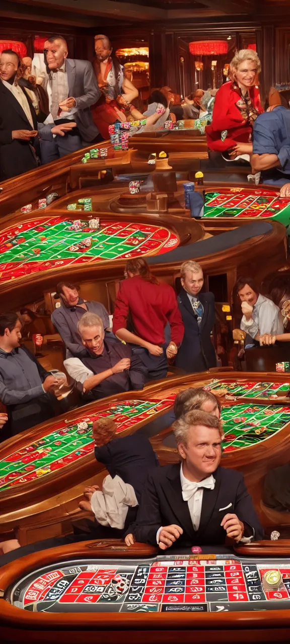 Image similar to raoul duke gambling at a roulette table, 4 k, detailed, photo, realistic, coherent