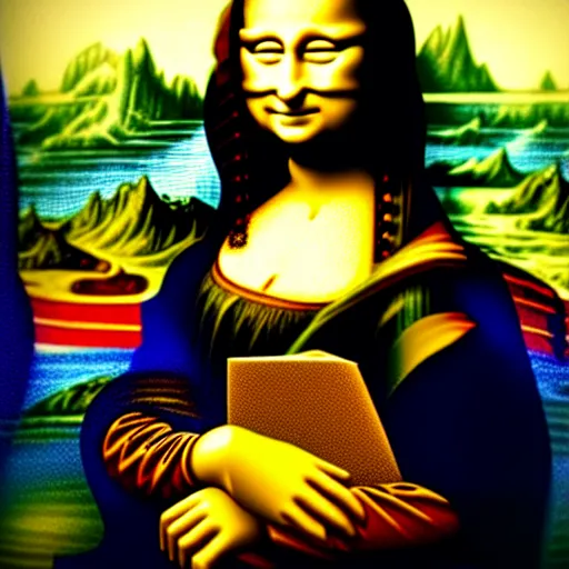 Image similar to mona lisa by lisa frank and jim lee