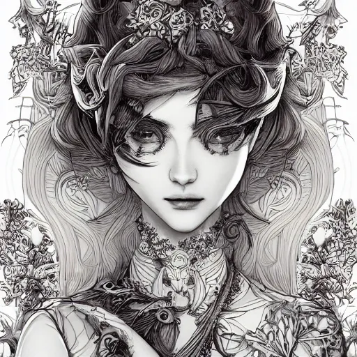 Image similar to the most incredibly beautiful and elegant and cute woman, an ultrafine detailed illustration by james jean, final fantasy, intricate linework, bright colors, behance contest winner, vanitas, angular, altermodern, unreal engine 5 highly rendered, global illumination, radiant light, detailed and intricate environment