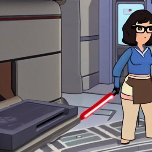 Prompt: A still of Tina Belcher in Star Wars: The Clone Wars (2008)