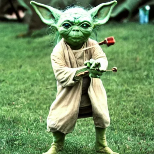 Image similar to yoda performing at woodstock