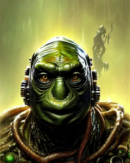 Prompt: portrait of the creature from the black lagoon, fantasy character portrait, ultra realistic, concept art, intricate details, highly detailed by greg rutkowski, gaston bussiere, craig mullins, simon bisley