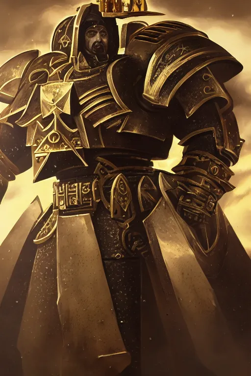 Image similar to armor portrait heros warhammer 4 0 k horus heresy fanart - the primarchs emperor by johannes helgeson animated with vfx concept artist & illustrator global illumination ray tracing hdr fanart arstation zbrush central hardmesh 8 k octane renderer comics stylized