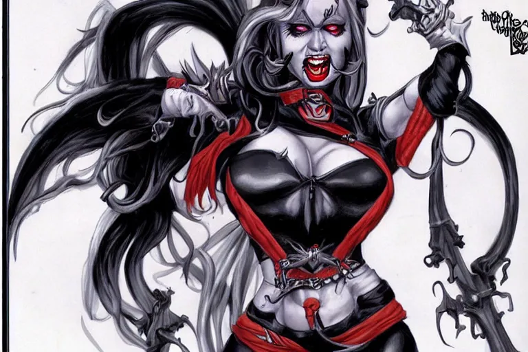 Prompt: character Lady Death from Lady Death comicbook (1993 – 1995), trending on art station, fantasy,