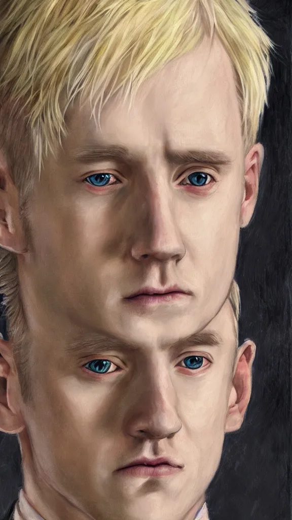 Image similar to a close - up portrait of draco malfoy, attending the yule ball. beautiful painting by jim kay. color harmony, 8 k detail, gallery quality, hd wallpaper, premium prints available, hyper - detailed, intricate design.