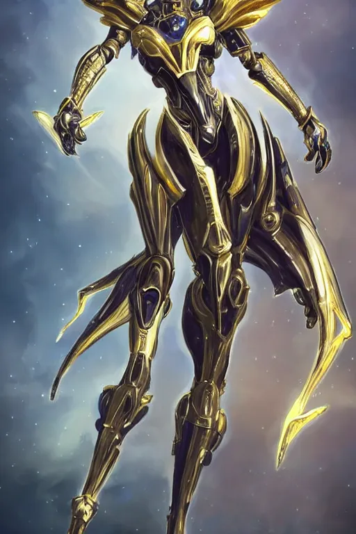 Prompt: intricate high detailed elegant beautiful stunning quality cosmic huge giantess hot female warframe anthro mecha female dragon goddess, gold body, sleek metal ears, sleek eyes, smooth blue skin, sleek gold armor, bigger than galaxy, epic proportions, epic scale, epic size, warframe destiny, furry, dragon art, goddess, giantess, furaffinity, octane